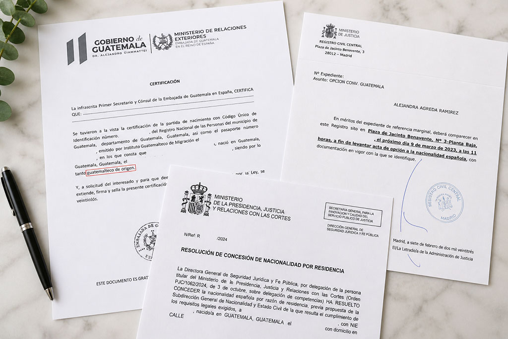 Nacionalidad española para guatemaltecos requisitos plazo y documentos.